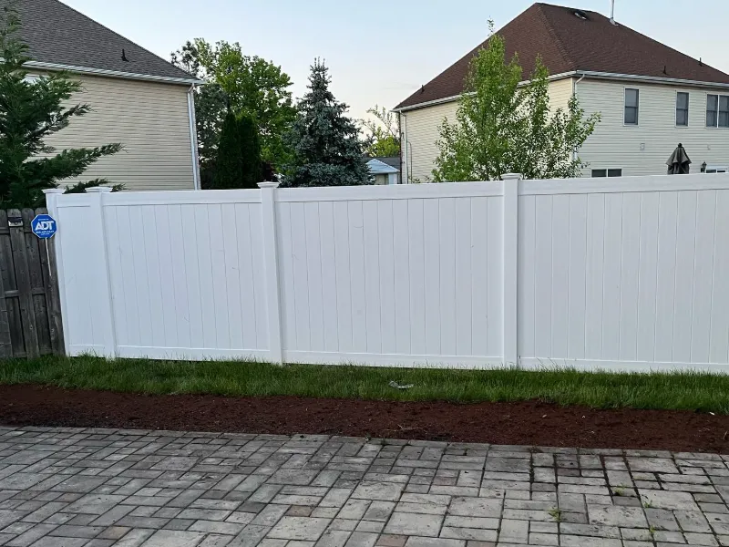 White Vinyl Privacy Fence Install